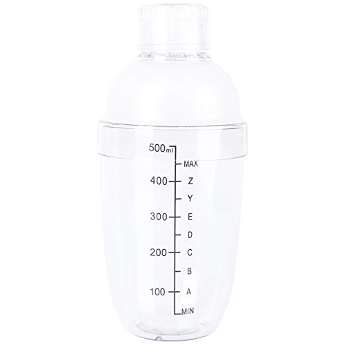 TOPBATHY Cocktail-Shaker aus Harz, für Barkeeper, Cocktail, Mixbecher, Milch, Tee, Kunststoff, mit Skala, 530 ml