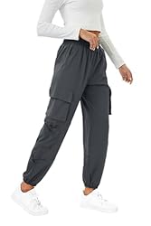 COPYLEAF Womens Parachute Cargo Pants with Pockets