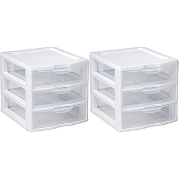 Amazon Com Sterilite Organizer Small 3 Drawer Unit White Frame