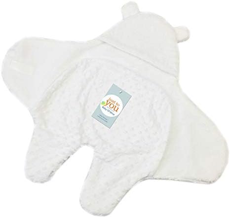 Annlaite Newborn Baby Boys Girls Cute Plush Dot Receiving Blanket Sleeping Wrap Swaddle (White Wrap)