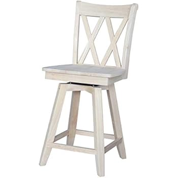 International Concepts Double X Back Counterheight Stool with Swivel and Auto Return, 24