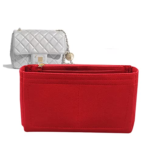 Lckaey Bag Organizer Insert for Golden Globe Square Fat Mini Bag Sorter2081red-F Fatty