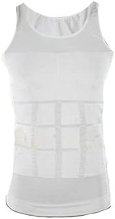 Shop Flash Ultimo Compression Exercising Body Shaping Active Wear Compressive Tank for Men, White, Medium by Shop Flash