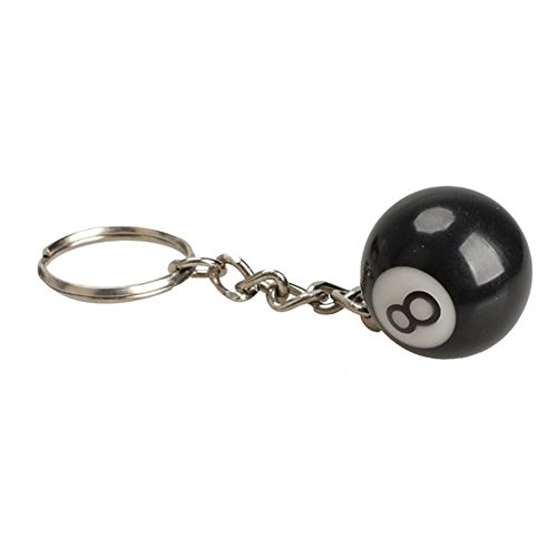 Sky Fish Key Ring Billiards Keychain Magic 8 Keyring Ball Charm Keyring Novelty Gift Toy Cute creative and use of a wide range 25MM No.8 black 2pcs