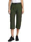 Jessie Kidden Women’s Stretch Hiking Shorts, Outdoor Quick Dry Elastic Waist Casual Knee Capri Cargo Pants with Pockets