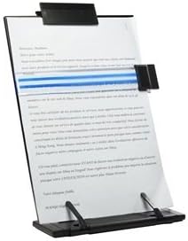 DXtech Black metal desktop document book holder with 7 adjustable positions