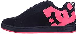 DC womens Court Graffik Skate Shoe, Black/Hot