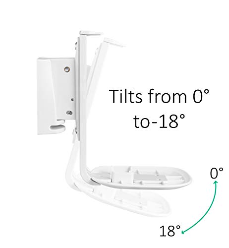 ynVISION.DESIGN Adjustable Wall Mount Bracket Compatible with Sonos One, One SL, and Play:1 Speaker | 2 Pack | (White)