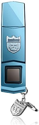 TOPMORE Phecda Fingerprint Recognition USB3.0 Flash Drive Fingerprint ID Security Flash Disk Biometric Fingerprint Reader Memory Stick (White &amp; Black &amp; Blue) (16GB, Blue)