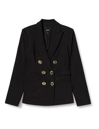 Pinko Damen Alexia Punkt-Jacke aus Stoff mit Metallknopf Blazer, Z99_Schwarz Limousine, 38