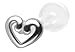 16g-1/4-6mm Open Heart Lip Ring Earring BioPlastic Labret Stud Tragus Piercing Jewelry