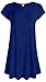 Simlu Womens Midi Dress with Short Sleeves, Swing Dress with Pockets,Cobalt,Small