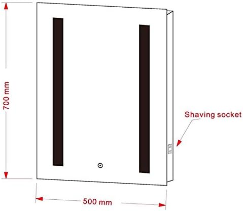 Keenware KBM-003 LED Bathroom Mirror with Demister & Shaver Socket; 700x500mm Silver - Image 5
