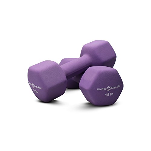 Fitness Republic Neoprene Dumbbells 15 lbs Set (Neoprene Weights)