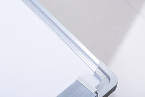 Small Magnetic White Board Refrigerator Writing Board Dry Erase with Aluminum Frame and Mounting Brackets/Hangers (14x11 - inch) - Thumbnail 4