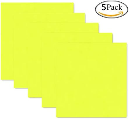Heat Transfer Vinyl A4 Sheets HTV Iron on Vinyl for T-Shirts 5 Sheets (Fluorescent Yellow)