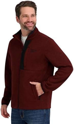 IZOD Men's Performance Shaker Fleece Jacket Outerwear, Asphalt