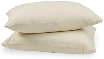 Mastertex Zippered Pillow Protectors 100% Cotton Cover, Soft & Quiet, Protects Pillows from Dirt, Dust & Allergens – Vanilla Color (2, Queen)…