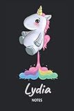 Lydia - Notes: Noms Personnalisé Carnet de notes / Journal pour les filles et les femmes. Kawaii Li by LicorneHeureuse Publishing