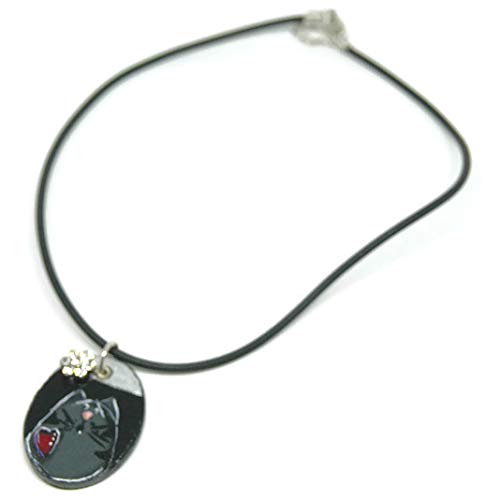 Collier Noir Avec Tête De Chat Noir Et Blanc Collier Chat