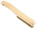 Forney 70519 Wire Scratch Brush, Brass with Wood Shoe Handle, 10-1/4-Inch-by-.012-Inch