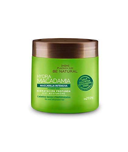 Placenta Life Be Natural Hydra Macadamia Mask- Deep Moisturizing Mask for Dry and Damaged Hair- 350 g/ 12.35 oz.(Hydra Macadamia Mask)
