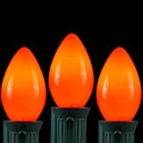 Novelty Lights, Inc. C7-5C-OR Ceramic Outdoor Patio Party Christmas Replacement Bulbs, Orange, 25 Pack