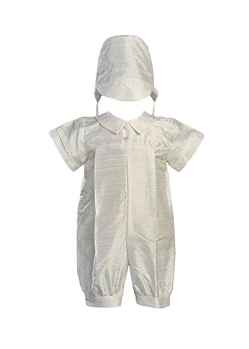 Boy's Silk Christening Baptism Romper - Size XS (0-3 Month)