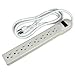 Otimo 6Ft 8-Outlet Surge Protector 15A, 90J - 6 Foot Power Cord with 8 Outlets on Strip (White)