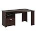 Bush Furniture Cabot Corner Desk with Hutch in Harvest Cherry