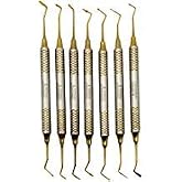 ARTMAN INSTRUMENTS Dental Composite Filling Instruments Kit &ndash; 7 Pcs Golden Plasma Coated Stainless Steel for Amalgam, Glass Ionomer, and Restorative