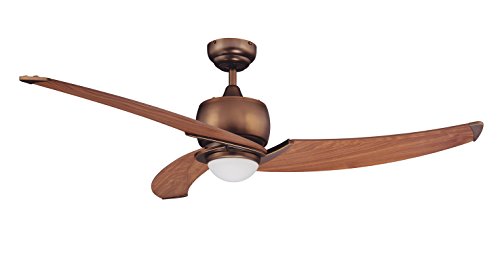 Kendal Lighting AC17152-ARB Treo 52-Inch Ceiling Fan, Architectural Bronze Finish Motor with Elmwood Blades and Integrated Light Kit