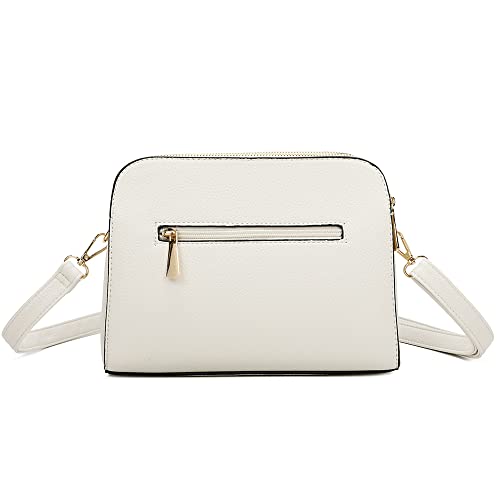 ELIOX Women's Small Shoulder Bag with 3 Large Compartments – Hand Bag PU Leather Synthetic – Fashion Handbag Shoulder Bags – Crossbody Bag