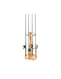 Rush Creek 8 Soporte para cañas de pescar   Ronda Piso rack de almacenamiento de madera