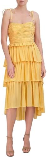 amur women's janey tiered shell midi dress Amur Women's Janey Tiered Shell High-Low Gown - Aurelia