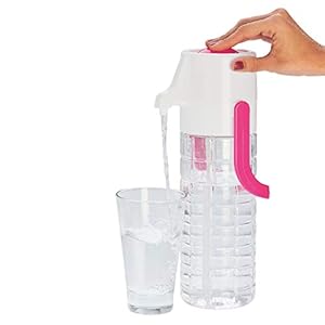 Steelo Jaldhara Multipurpose Plastic Jug, 1200 ml (Pink & White)