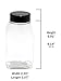 Baire Bottles 16 oz Empty Clear Plastic Spice Jars, Shaker Lids 6 Pk Sifter Shaker Holes Pour Open Sides Sealed for Freshness Liners BPA Free Waterproof Labels USA (Black Flapper Lid Damask Labels)