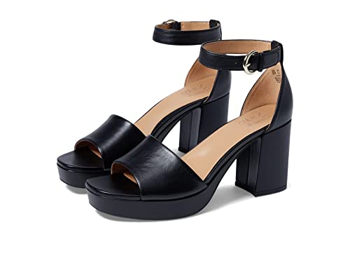 Naturalizer Women's Pearlyn Platform Sandal Black Leather 9.5 M