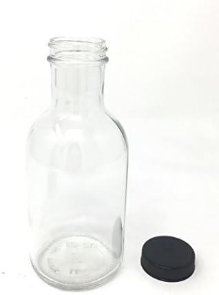 12 oz Stout Glass Jar with Black Plastic lid 12-pack by Packaging For You