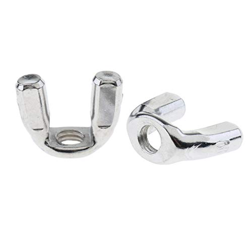 B Blesiya 2x Durable Drum Set Cymbal Stand Wing Nut Hardware for Drum Kit Repairment - Silver, 8mm - Thumbnail 6