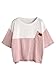 SweatyRocks Women's Colorblock Summer Short Sleeve Casual Loose T-Shirt Crop Top
