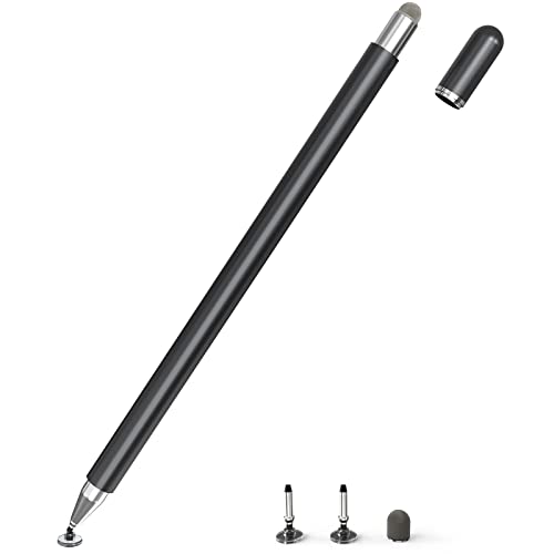 Tablet Pen for All Tablets, 2 in 1 Stylus Pen, SENKUTA Touchscreen Pen for All Tablets/Mobile Phones, Apple iPad, iPhone, Samsung, Surface, Lenovo, Chromebook, Huawei Android iOS. Black