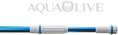 AquaOlive - Telescopic Swimming Pool Pole, Adjustable 9 to 15 Feet, Professional Strength Anodized Aluminum. Heavy Duty Locking Cuff. Universal Attachment Point. Light Weight 2.7 lbs. Commercial Grade