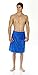 Arus Men's Organic Turkish Cotton Adjustable Closure Spa Shower and Bath Wrap, Royal Blue, L/XL