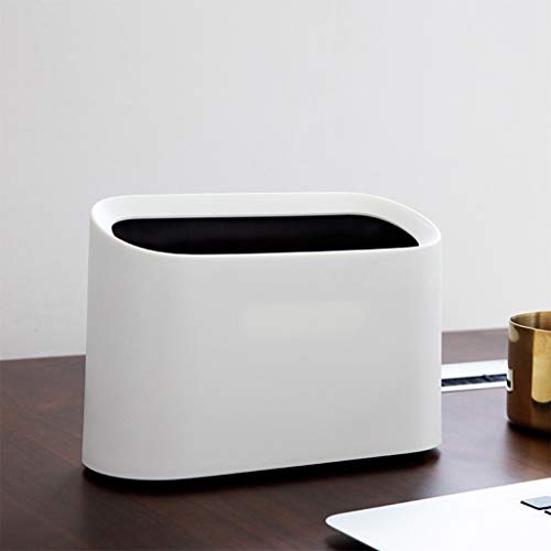 Mini Waste Can Minimalism Design Trash Bin Wastebasket for Home or Office (White)