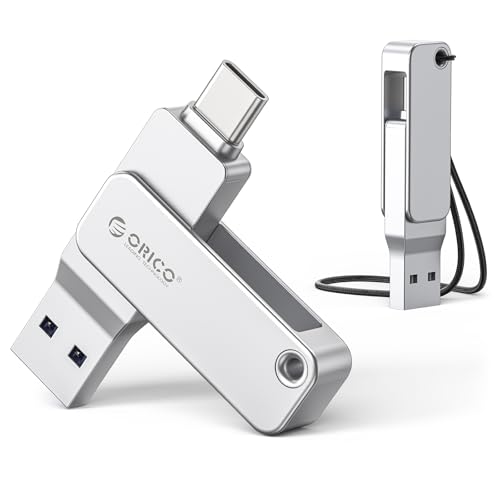 ORICO USB Stick 256GB USB 3.2 Gen 1 Dual USB-C & USB-A Mini Flash Drive, Tragbarer Speicherstick, 150MB/s Lesegeschwindigkeit für iPhone 16, Android, 