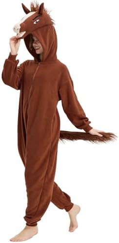 Amazon.com: Fun Costumes Adult Horse Hooded Jumpsuit Unisex, Farm