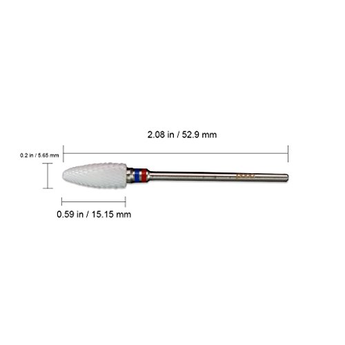 Pana Professional - White Flame Cone Ceramic Bit 3/32" Shank Size - Nail Drill Bit for Dremel Machine