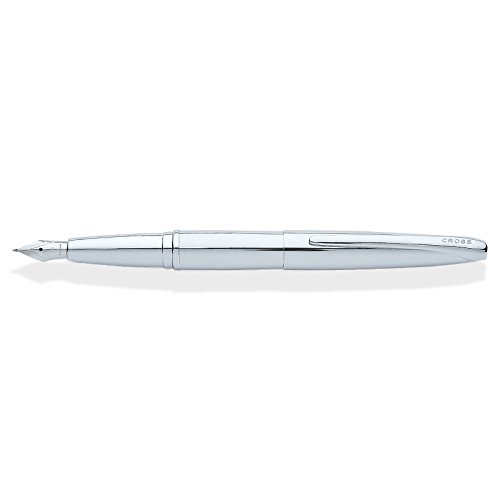Cross ATX Pure Chrome Fountain Pen with Chrome Appointments and Stainless Steel Fine Nib (886-1FS)