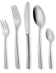 DANIALLI 30-Piece Flatware Set For 6, Modern Sleek Design Silverware Set, 18 10 Stainless Steel Utensils, Include Knife/Fork/Spoon, Mirror Polished Set of Cutlery, Dishwasher Safe